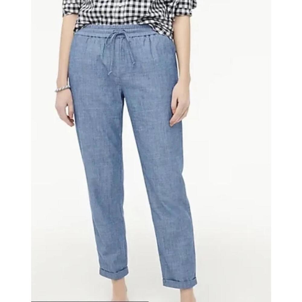 J Crew Casual Drawstring Chambray Pants